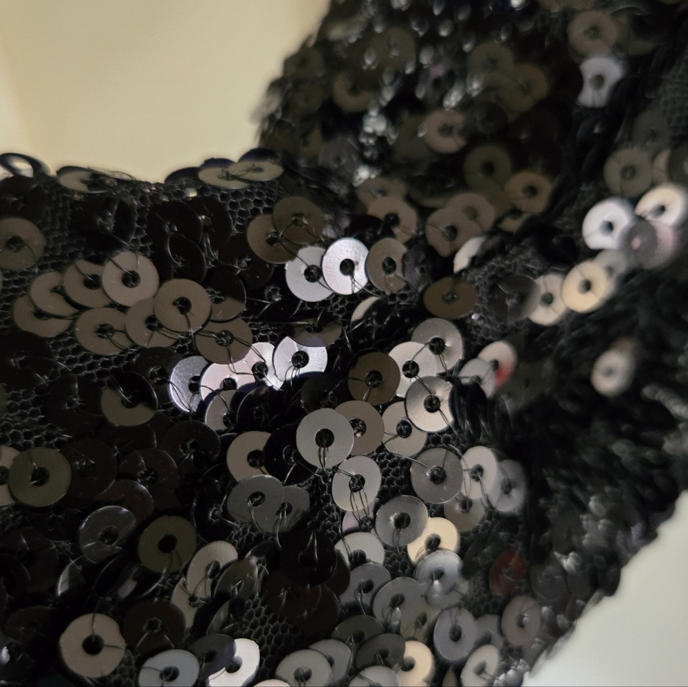 Deluc | Black Sequin Mini  Dress Cocktail Glam NWT - Picture 10 of 11